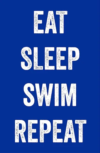 Vista 5 de Damdekoli Eat Sleep - Póster de natación (8.0 x 10.0 in, lona)