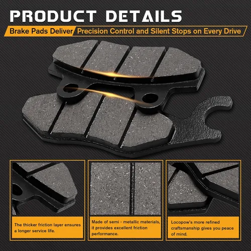 Vista 4 de LOCOPOW Pastillas de Freno para Kawasaki Teryx 4 800 750 KRT KRF Brute Force 650 750 KLR650 KL650 Bayou 300 400 Mule Pro 820 1000 Delanteras Traseras