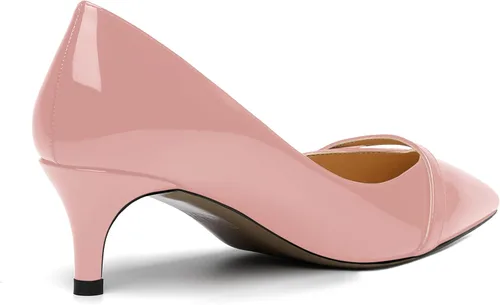 Vista 5 de ROSERWISH Zapatos de vestir de tacón bajo con patente para mujer, para fiesta, sexy, para fiesta, boda, patente, gatito, zapatos de vestir de 2
