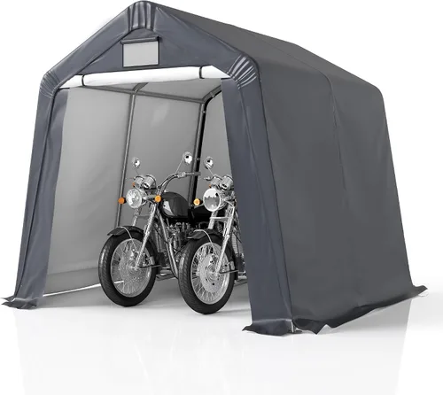 Vista 13 de GARTOO - Refugio portátil independiente para bicicletas al aire libre de 6 x 3 pies - Cobertizo para bicicletas con puerta enrollable y ventana