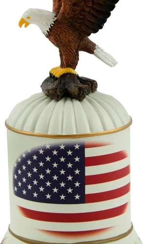 Vista 3 de Campana musical patriótica de la independencia con un águila calva americana
