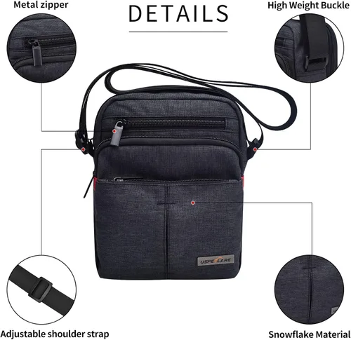 Vista 5 de USPECLARE Bolso de mensajero para hombre, bolso cruzado para el hombro, bolso de viaje, bolso de hombre, bolso casual para el trabajo, negocios