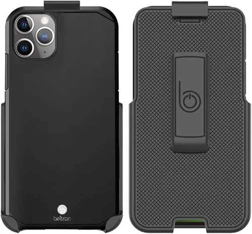 Vista 3 de BELTRON Funda con clip para cinturón para iPhone 11 Pro, funda híbrida delgada de protección de cuerpo completo resistente y funda de clip