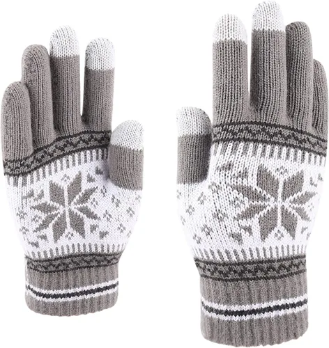 Vista 3 de Guantes de invierno para hombres y mujeres, unisex, guantes para pantalla táctil, antideslizantes, cálidos, elásticos, guantes de punto para clima