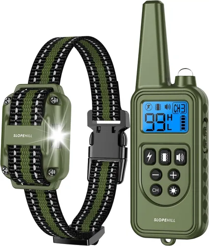 Vista 11 de Collar de Entrenamiento para Perros con 7 Modos de Entrenamiento, Collar de Choque Electrónico para Perros con Control Remoto de 1280M, Collar