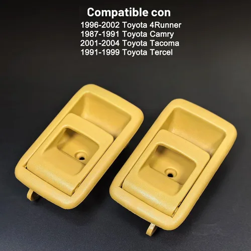 Vista 4 de Manijas interiores interiores para Toyota Tacoma 2001-2004, 4Runner 1996-2002, Camry 1987-1991, Tercel 1995-1998, lado del conductor y del pasajero