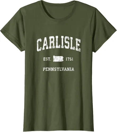 Vista 20 de Carlisle Pennsylvania PA - Camiseta deportiva vintage con diseño deportivo, Negro, S