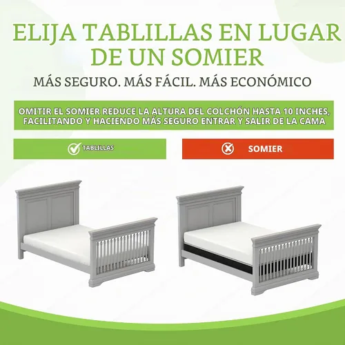 Vista 7 de Kit de conversión de tamaño completo, rieles de cama para cunas de bebé, múltiples acabados disponibles (blanco antiguo)