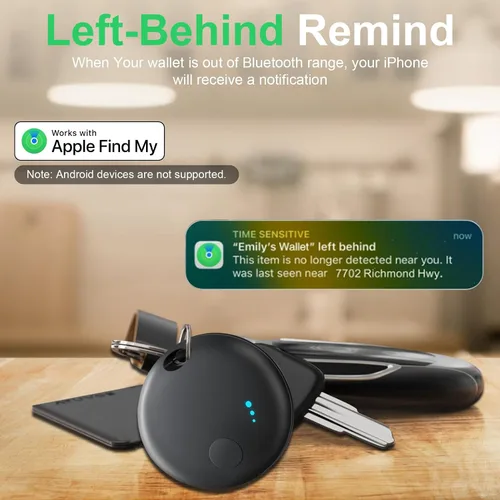 Vista 5 de Etiqueta Rastreadora Paquete de 4 Rastreadores Bluetooth, Localizador de Etiqueta Inteligente Dispositivo de Rastreo, Buscador de Llaves