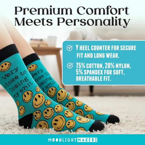 Vista 16 de Moonlight Makers Funny Colored Socks, Novelty Socks, Stocking Stuffer, Unisex Socks