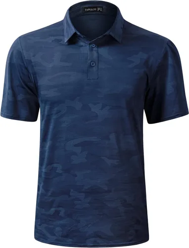 Vista 82 de TAPULCO Camisetas tipo polo de secado rápido para hombre, diseño de camuflaje, atléticas, ligeras, transpirables, casuales, para golf