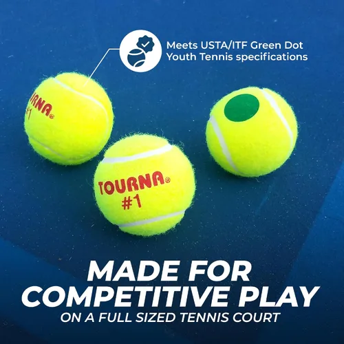 Vista 3 de Tourna Green Dot Low Compression Tennis Balls