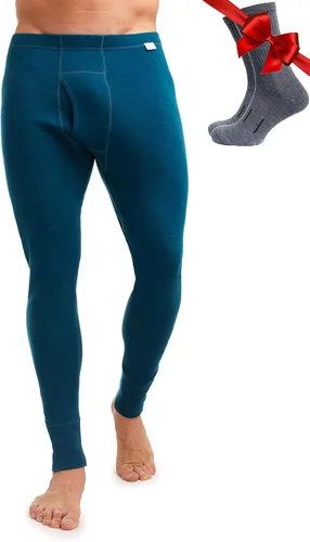 Vista 18 de Pantalón de primera capa de lana merina para hombre, 100% lana merina, peso pesado, medio, ligero, ropa interior térmica Long Johns y calcetines .