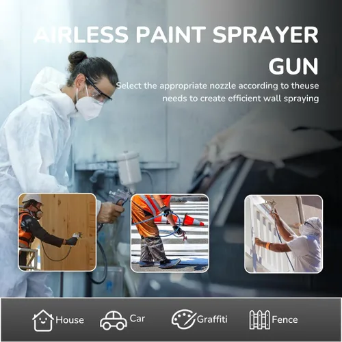 Vista 2 de Pistola pulverizadora de pintura, pistola pulverizadora fácil de instalar con buen efecto de pulverización, pistola rociadora de pintura sin aire