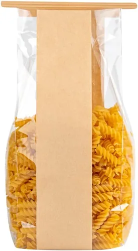 Vista 10 de Restaurantware -Bag Tek - Bolsas de corbata de estaño kraft de 4.6 x 3.5 x 12.5 pulgadas, 100 bolsas resellables para panadería, fondo plano