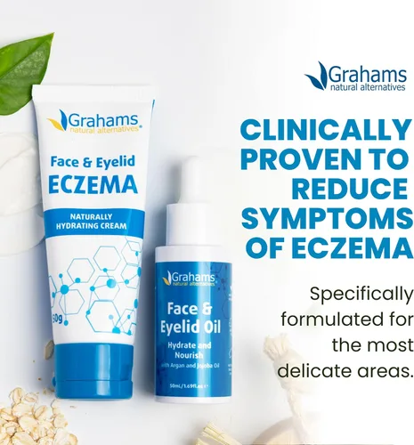 Vista 2 de Grahams Natural Kit de alivio del eccema facial y de párpados, tratamiento para piel seca, eczema, dermatitis pereriana y seborreica Alivio