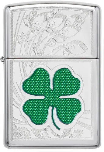 Vista 2 de Zippo Clover Design - Encendedor de bolsillo, cromo pulido, talla única (ZO24699)