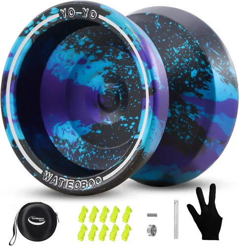Vista 10 de yoyo Profesional, Yoyo Metálico Sensible para Principiantes, Yoyos No Sensibles para Adultos con Kits de Rodamientos No Sensibles, Guante y 10