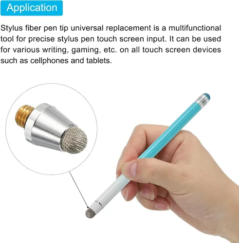 Vista 4 de MECCANIXITY 8 unids 0.197 in Stylus Pen Fibra Fina Puntas Profesionales Reemplazo de Alta Precisión para 2 en 1 Lápiz Capacitivo Dispositivos