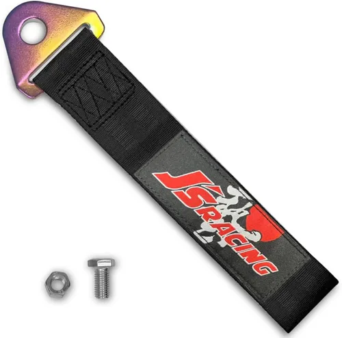 Vista 15 de Q1-TECH, Correa de remolque JDM – Cinturón de remolque de carreras deportivas, gancho de cuerda de tracción personalizado para parachoques delantero