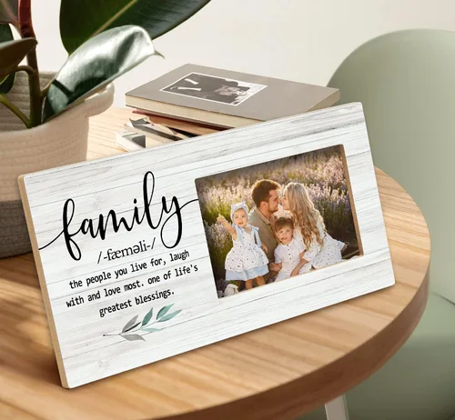 Vista 4 de SRADMO Marco de fotos familiar de 12 x 6 pulgadas para mujeres y hombres, perfecto para reuniones familiares, regalos de inauguración de la casa