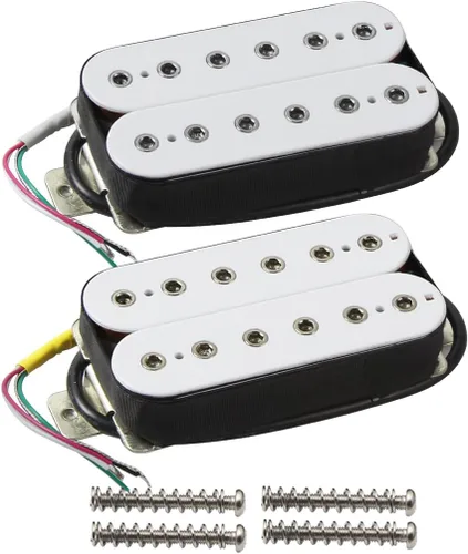 Vista 7 de FLEOR Pastillas de cuello para guitarra eléctrica Alnico 5 Humbucker de bobina doble - Negro