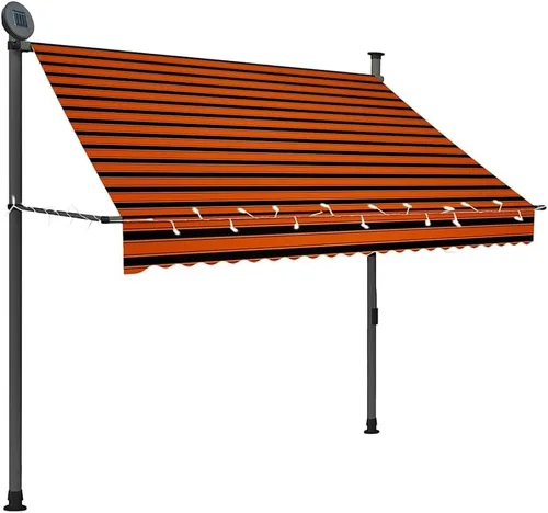 Vista 13 de vidaXL Toldo retráctil manual con LED 98.4" blanco y naranja