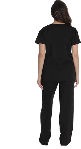Vista 3 de Just Love Conjunto de ropa quirúrgica elástica para mujer, parte superior elástica y pantalones cargo