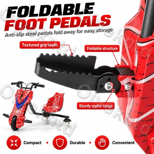 Vista 8 de Triciclo eléctrico de la deriva, 3 ruedas pedal triciclo Scooter 6 pulgadas