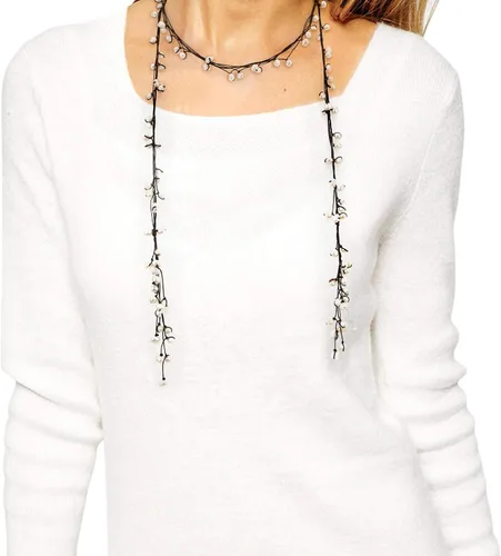 Vista 3 de Collar o cinturón de Lariat de perlas de agua dulce cultivadas White Allure, Perla