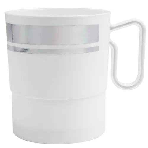 Vista 13 de Party Essentials Bistro - Taza de café de plástico duro con asa, 40 unidades, 8 onzas, color negro