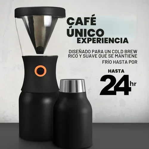 Vista 2 de asobu Cafetera de preparación fría, galardonada cafetera aislada de 40 onzas con jarra portátil de acero inoxidable – Ganadora número 1 del festival
