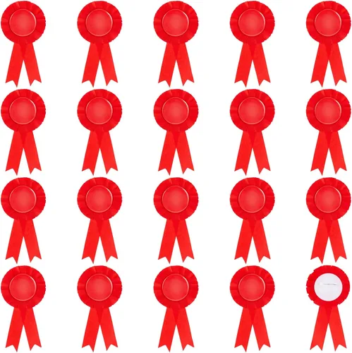Vista 8 de CRASPIRE 20 cintas de premio en blanco para primer lugar, color azul, 6.1 x 2.9 pulgadas, redondas, planas, ganadoras, victorias, reconocimiento