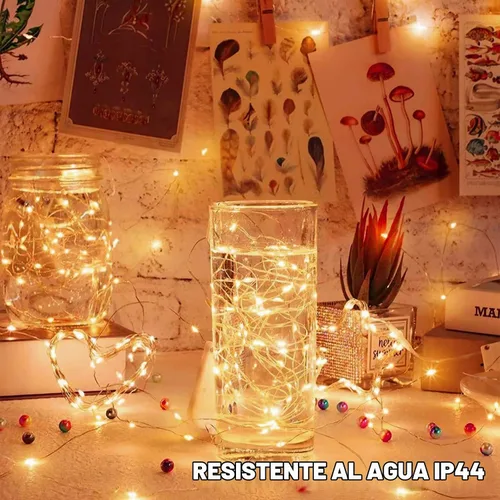 Vista 6 de Ineximun Paquete de 24 Luces LED de Hadas Operadas por Batería 7 Pies 20 LED Blanco Cálido Mini Luces de Cadena Impermeables Luces de Navidad