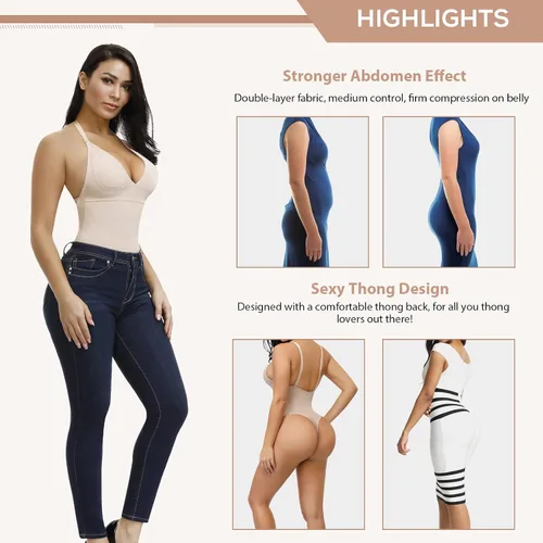 Vista 2 de FeelinGirl Tummy Control Shapewear Backless Shaper Sexy Body Shaper for Women