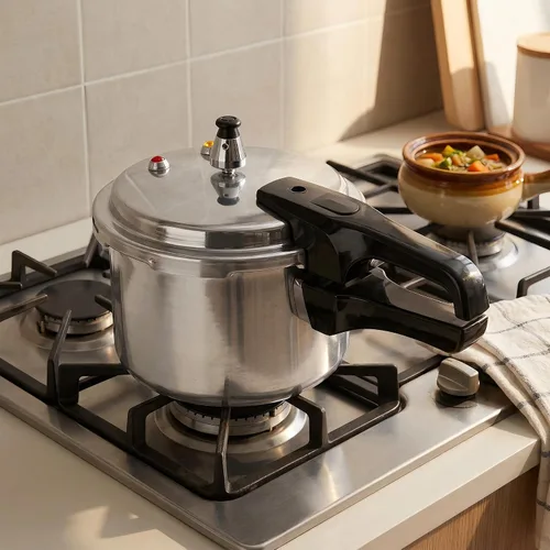 Vista 4 de Olla a presión, adecuada para cocinar frijoles, carnes, verduras, sopas y más, golosinas de cocina, conveniente y práctico