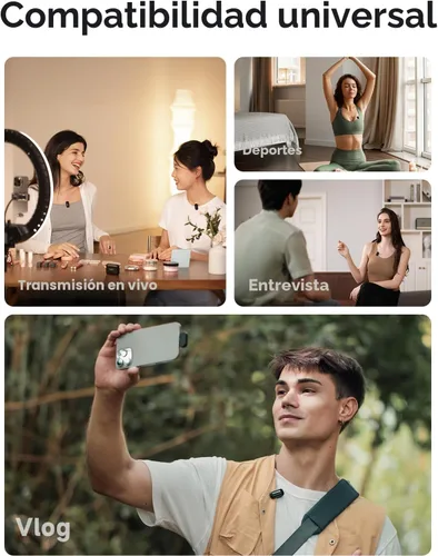 Vista 9 de MAONO Wave T1 Mini Micrófono Lavalier inalámbrico para iPhone Android Phone PC, cancelación de ruido AI, rango de 328 pies, filtro de voz, batería