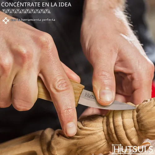Vista 5 de Hutsuls Cuchillo de corte de madera para principiantes, cuchillo afilado para tallar en caja de regalo bellamente diseñada, herramienta