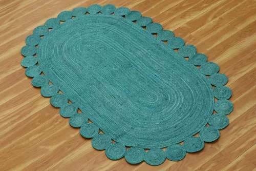 Vista 46 de Natural Jute Collection - Alfombra rectangular de 2 x 3 pies, alfombra de yute trenzada a cuadros multicolor de 0.27 pulgadas de grosor, ideal