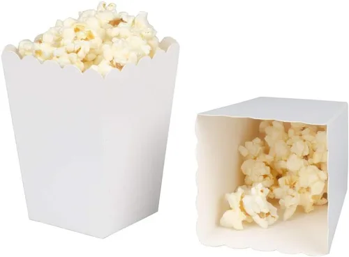Vista 5 de Mini cajas de palomitas de maíz negras, paquete de 36 soportes desechables de papel para palomitas de maíz, recipientes para cumpleaños, bodas Negro