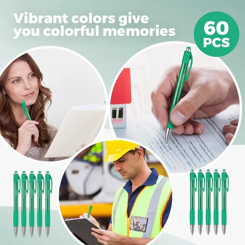 Vista 4 de Cholemy Paquete de 64 bolígrafos retráctiles de tinta de gel de colores a granel de 0.028 in de punta fina, bolígrafos de clic de escritura suave