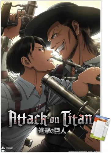 Vista 10 de Attack on Titan: Season 3 - Póster de pared de estancamiento, 22.4 pulgadas de largo x 14.7 pulgadas, versión enmarcada en madera de granero