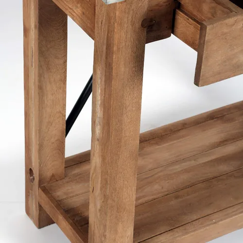 Vista 7 de Alaterre Furniture Millwork - Consola de madera y zinc de 30 pulgadas con dos cajones