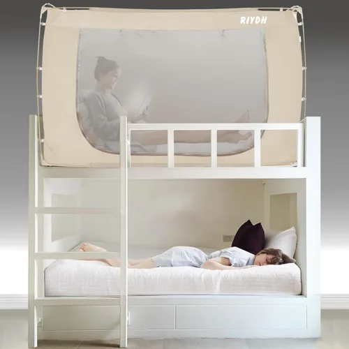 Vista 14 de RIYDH Tienda de campaña para cama tamaño individual XL para adultos y niños, diseño original, tienda de campaña portátil de ensueño para interiores