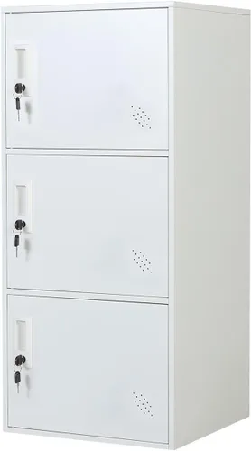 Vista 14 de Armario de almacenamiento de metal para oficina, hogar, gimnasio, escuela, gabinete de acero para almacenamiento de archivos, juguetes, zapatos