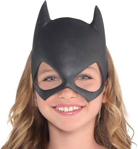 Vista 2 de Costumes USA Disfraz morado de Batgirl de Halloween para niñas Batman talla M 8-10 incluye vestido capa máscara y más