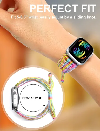 Vista 4 de JR.DM Correas de reloj bohemias compatibles con Apple Watch de 1.575 pulgadas, 1.614 pulgadas, 1.496 pulgadas, 1.732 pulgadas, 1.654 pulgadas, 1.772