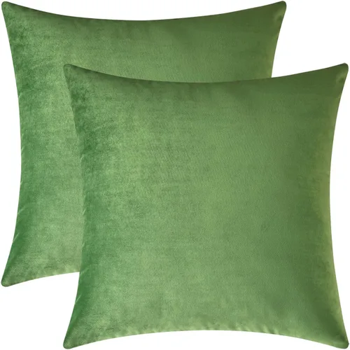 Vista 34 de Mixhug - Fundas de almohada decorativas de terciopelo, fundas de cojín para sofá y cama, juego de 2 fundas azules, 16 x 16 pulgadas