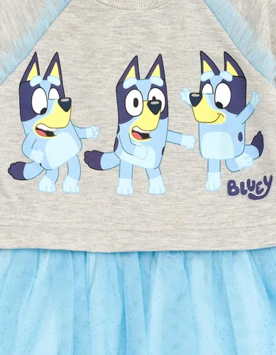 Vista 2 de Bluey Vestido de rizo francés para niñas pequeñas a grandes