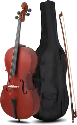 Vista 13 de Ktaxon Violonchelo 3/4, juego de violonchelo acústico para principiantes con bolsa portátil, arco, colofonia, puente, instrumentos musicales de Negro